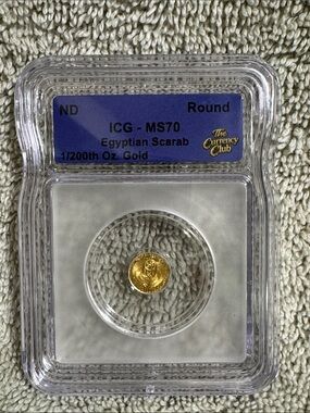 Gold Egyptian Scarab Coin (1/200th Oz) - Gold Color - Unbranded